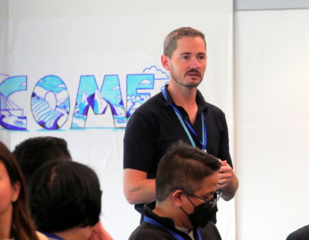 Facilitating a session with executives in Manila.